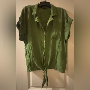 Unique Spectrum Green Button-Up Women's Top